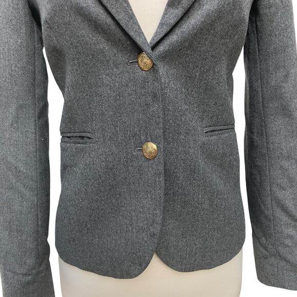 J. Crew Blazer Sz XS/S Gray Single Breasted Long Sleeve Pockets Preppy Academia - Picture 2 of 11